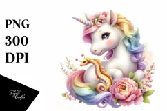 Baby Unicorn with Snapdragon | Clipart Product Image 3