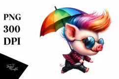 Cute Baby Pig Running PNG Product Image 3