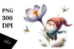 Floatig Cute Gnome Large Crocus Falling | Sublimation | Product Image 1