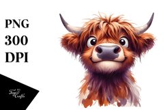 Funny Expressive Highland Cow PNG Product Image 3