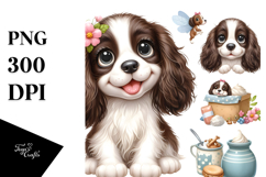 Cute Cartoon English Springer Spaniel PNG Product Image 1