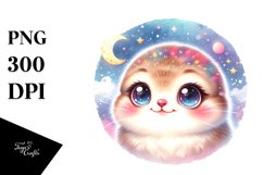 Colorful Baby Lemming with Moon Stars | Clipart Product Image 1