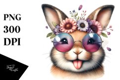 Funny Cute Bunny Portrait | Sublimation Clipart Product Image 1