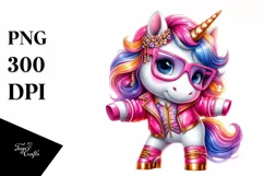 Colorful Baby Unicorn Boogie-Woogie PNG Product Image 3