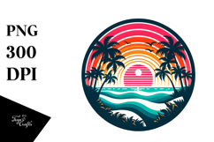 Retro Tropical Rainbow Sunset, 20 oz Tumbler Product Image 1