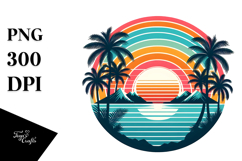 Retro Tropical Rainbow Sunset, 20 oz Tumbler Product Image 1