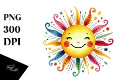 Colorful Smiling Sun PNG Product Image 1