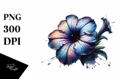-like Glossy Petunia Watercolor | Sublimation | Clipart. Product Image 1