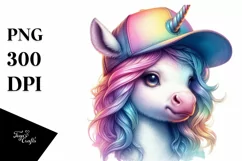 Baby Cow Baseball Cap Watercolor PNG Product Image 3