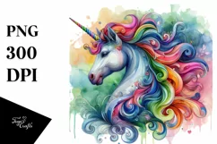 Baby Unicorn with Abstract Background PNG Product Image 3