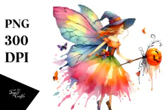 Vibrant Fairy Halloween Drawing PNG Product Image 1