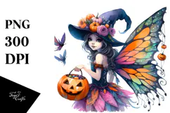 Vibrant Fairy Halloween Drawing PNG Product Image 1