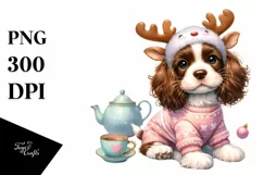 Pastel English Springer Spaniel with Cool Haircut PNG Product Image 3