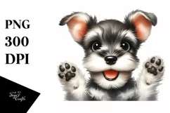 Crazy Miniature Schnauzer Watercolor Clipart Product Image 3