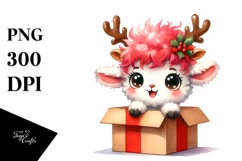 Expressive Baby Lamb with Gift Box, Transparent PNG Product Image 3