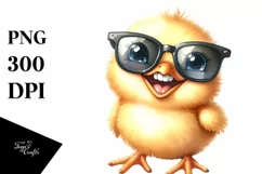 Happy Baby Chick Sunglasses Sublimation Clipart Product Image 1