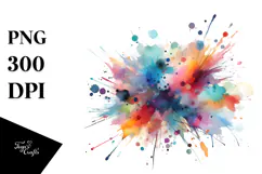 Colorful Brushstroke Summer Flower PNG Product Image 1