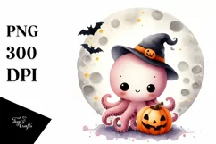 Cute Baby Octopus Halloween PNG Product Image 1