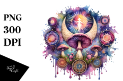 Magical Celestial Mushroom Tarot PNG Product Image 1