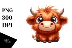 Expressive Highland Cow with Goofy Smile PNG Product Image 1
