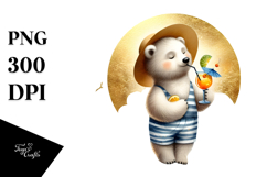 Funky Bear with Beachwear PNG Product Image 1