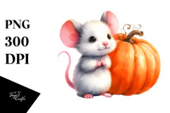 Cute Baby Mouse Pumpkin PNG Product Image 1