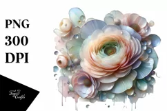 Abstract Pastel Ranunculus Made of PNG Product Image 1
