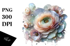 Abstract Pastel Ranunculus Made of PNG Product Image 1