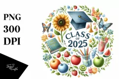 Class Of 2025 Watercolor Text | Sublimation | Clipart Product Image 3