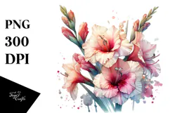 Material Gladiolus Watercolor Splash PNG Product Image 1