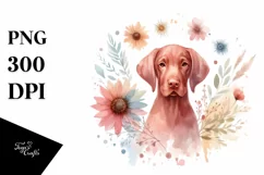 Cute Pastel Vizsla | Sublimation | Clipart Product Image 1