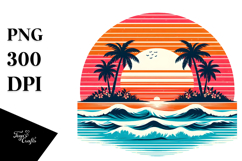 sunset Clipart Tshirt Style, PNG Product Image 1