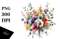 Colorful Bouquet with Sweet Pea | Sublimation | Clipart Product Image 3