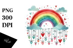 Simple Rainbow with Hearts PNG Product Image 1