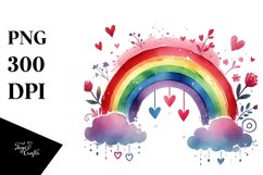 Simple Rainbow with Hearts PNG Product Image 1