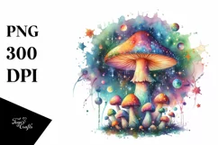 Colorful Magical Celestial Astral Mushroom | Clipart Product Image 3