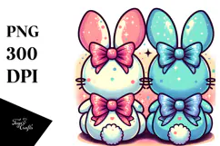 Colorful Retro Bunnies Sitting View Title Product Image 1