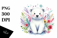 Colorful Cute Polar Bear, Transparent PNG Product Image 3