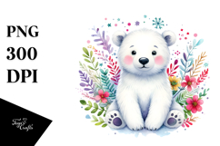 Colorful Cute Polar Bear, Transparent PNG Product Image 1