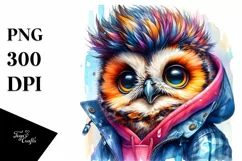 Cute Baby Owl Posing PNG Product Image 1