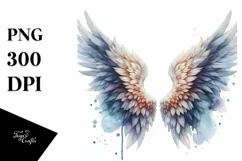 Angel Wings Watercolor Sublimation Clipart Product Image 1