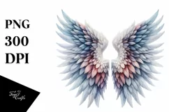 Angel Wings Watercolor Sublimation Clipart Product Image 1