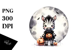 Cute Baby Zebra Halloween PNG Product Image 1