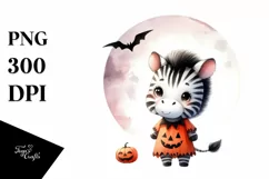 Cute Baby Zebra Halloween PNG Product Image 1