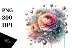 Shiny Diamond Ranunculus PNG Product Image 1