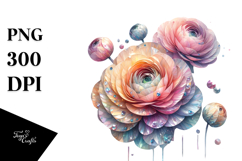 Shiny Diamond Ranunculus PNG Product Image 1