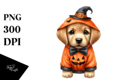 Funny Puppy in Halloween Suit | Sublimation | Clipart Product Image 1