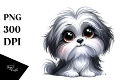 Cute Happy Cartoon Havanese, Summer PNG Product Image 1