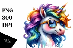 Expressive Unicorn with Funny Haircut PNG Product Image 1