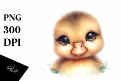Cute Baby Duck Watercolor PNG Product Image 3